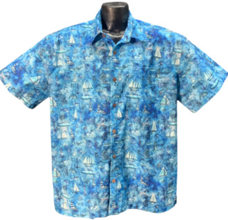 Ocean Seafarer Nautical Hawaiian Shirt- Made in USA